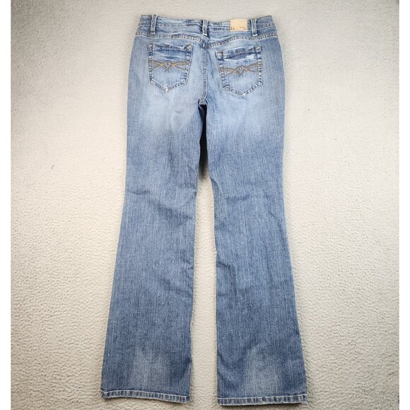 LEI Jeans Juniors 11 Women's 30x31 Y2K Flare Mid Rise Faded Cotton Blend Pants - Picture 2 of 11